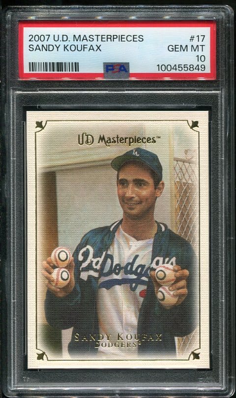2007 UD Masterpieces #17 Sandy Koufax PSA 10 Baseball Card