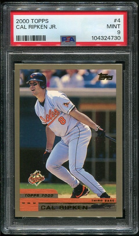 Authentic 2000 Topps #4 Cal Ripken, Jr. PSA 9 Baseball Card