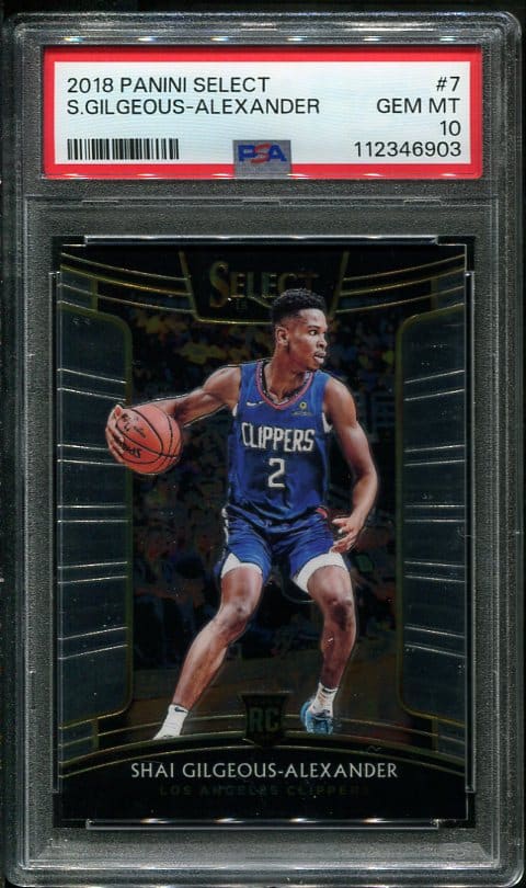 2018 Panini Select #7 S Gilgeous Alexander Rookie PSA 10 Basketball Card
