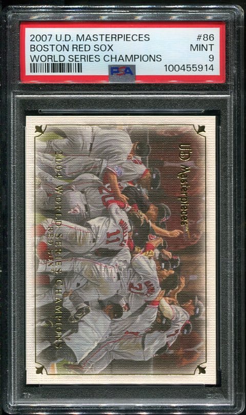 2007 UD Masterpieces #86 Boston Red Sox World Series Champions PSA 9 Baseball Card