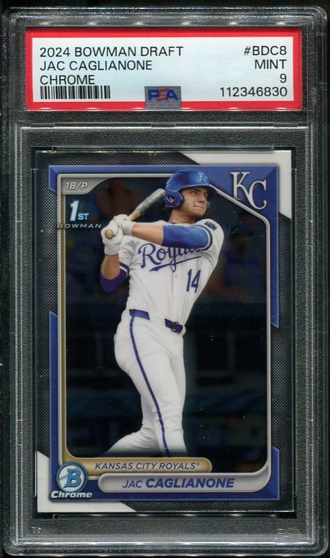 2024 Bowman Draft Chrome #BDC8 Jac Caglianone PSA 9 Rookie Baseball Card