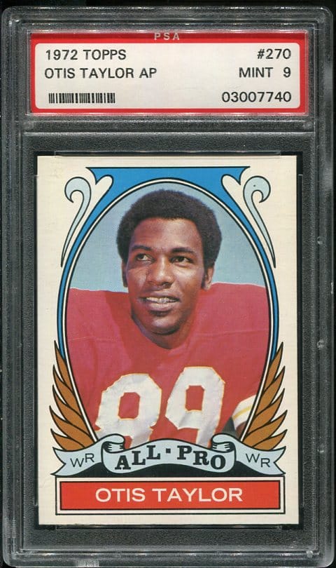 Authentic 1972 Topps #270 Otis Taylor All Pro PSA 9 Football Card