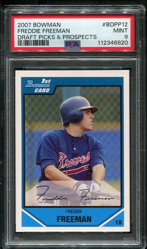 2007 Bowman Draft Picks & Prospects Freddie Freeman PSA 9 Rookie Baseball Card