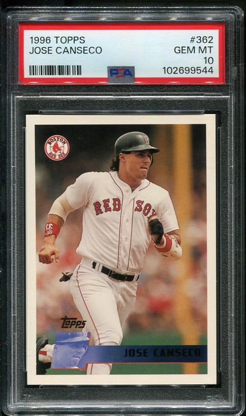 Authentic 1996 Topps #362 Jose Canseco PSA 10 Baseball Card