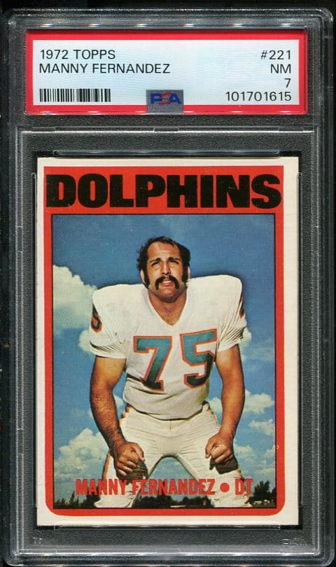 Authentic 1972 Topps #221 Manny Fernandez PSA 7 Rookie Football Card