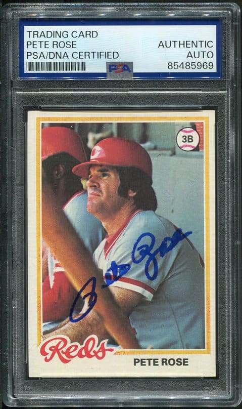 Authentic Autographed PSA/DNA 1978 Topps #20 Pete Rose Certified Baseball Card