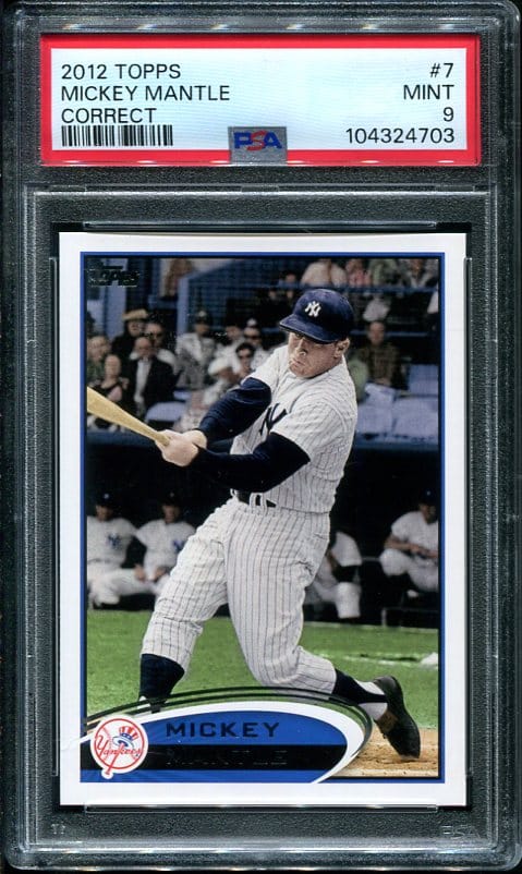 2012 Topps #7 Mickey Mantle (Correct) PSA 9 HOF (104324703)