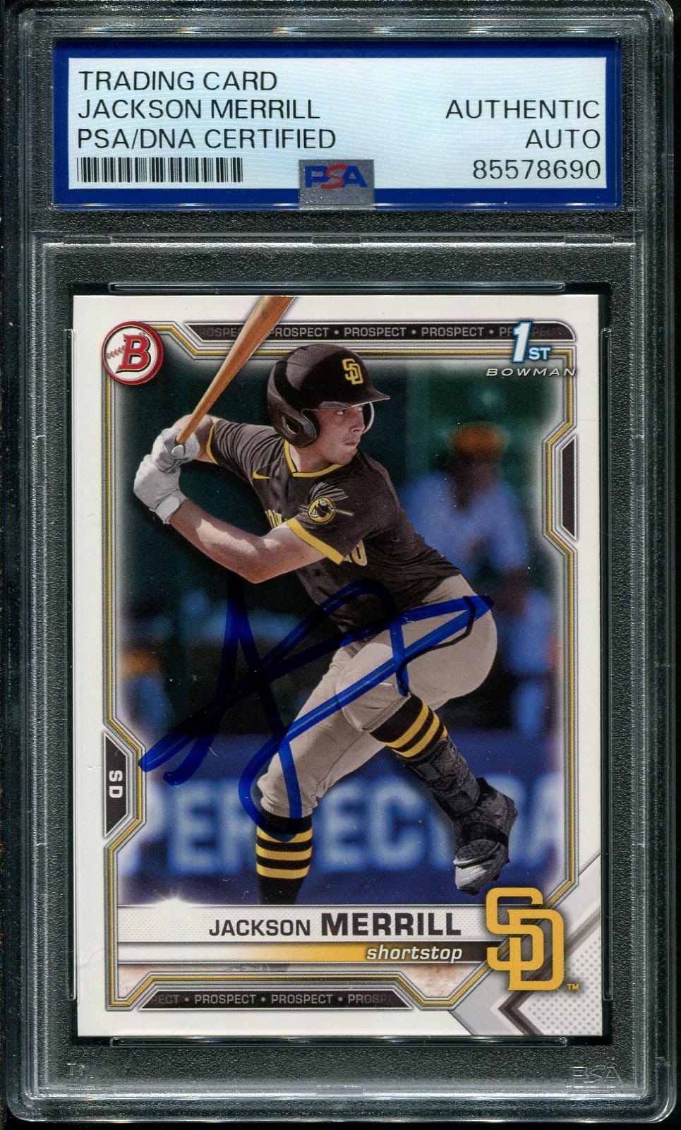 2021 Bowman Draft Rookie Autographed Jackson Merrill Rookie Baseball Card