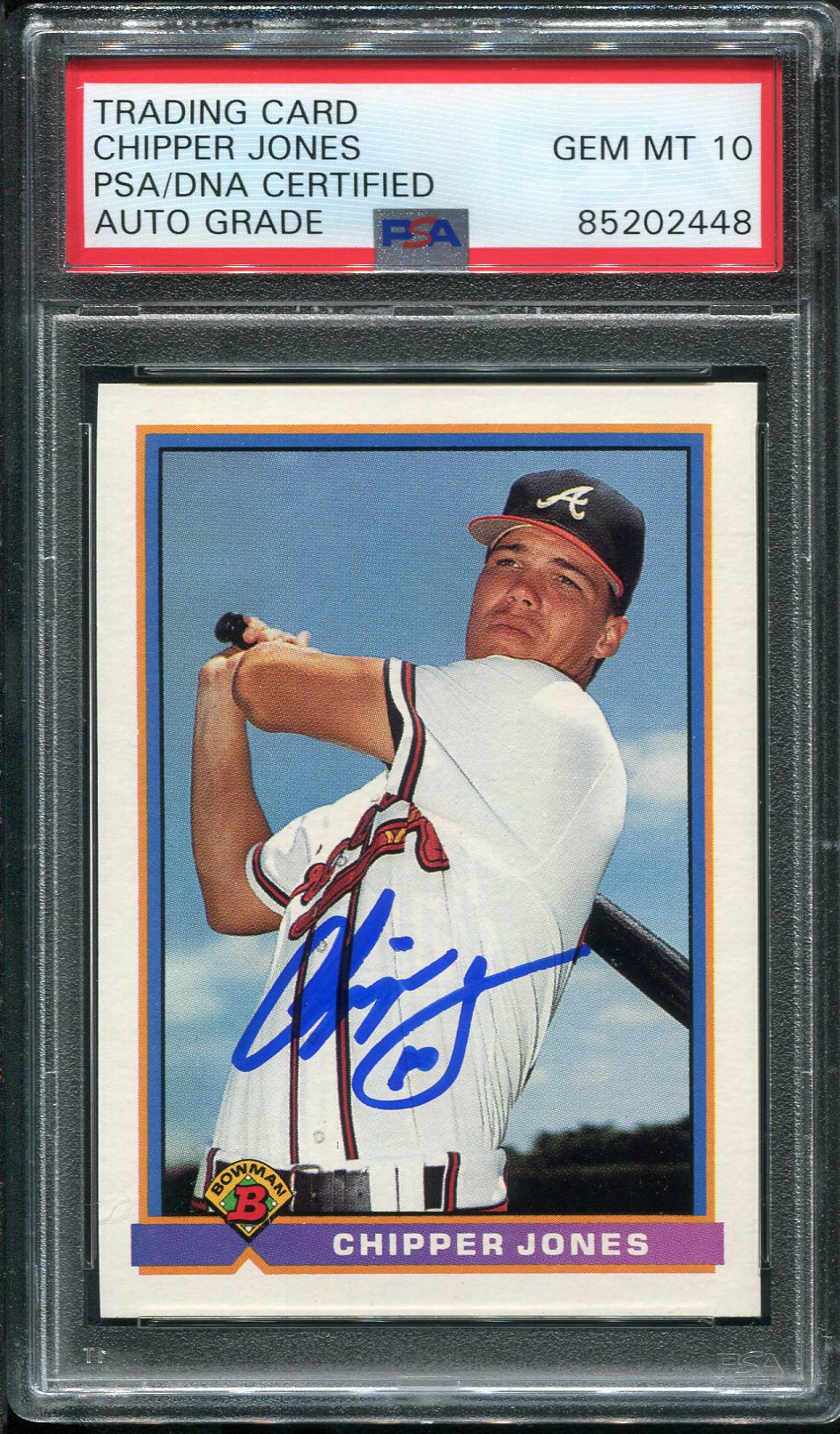 Authentic Autographed 1991 Bowman #569 Chipper Jones PSA/DNA 10 Rookie Baseball Card