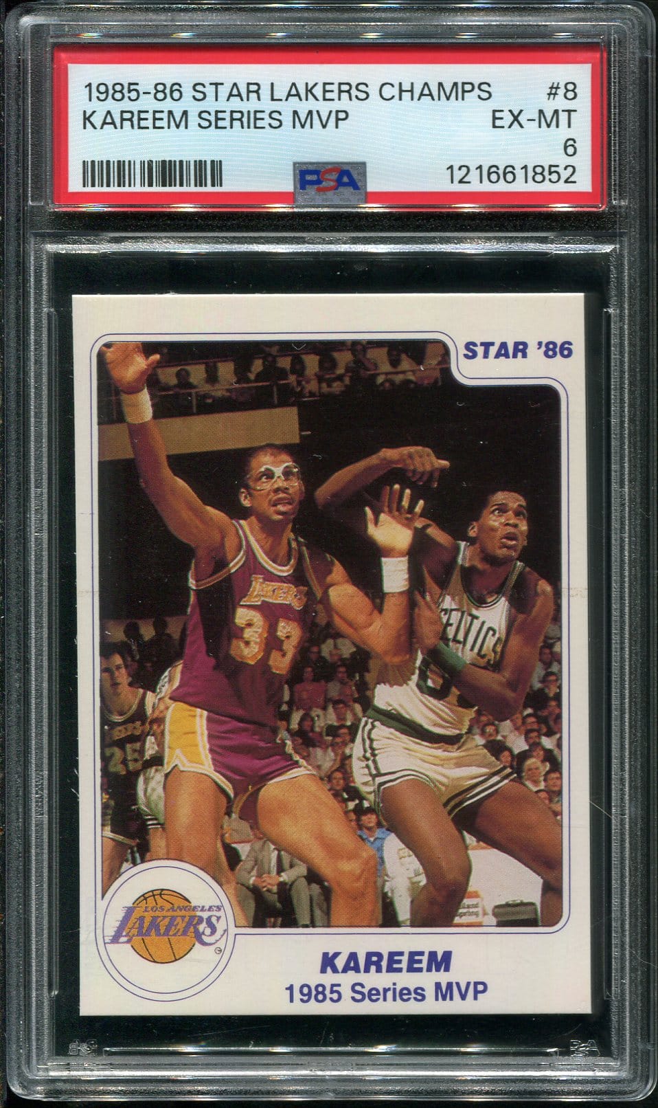 Authentic 1986 Star Lakers Champs Series MVP Kareem Abdul-Jabbar PSA 6 Basketball Card