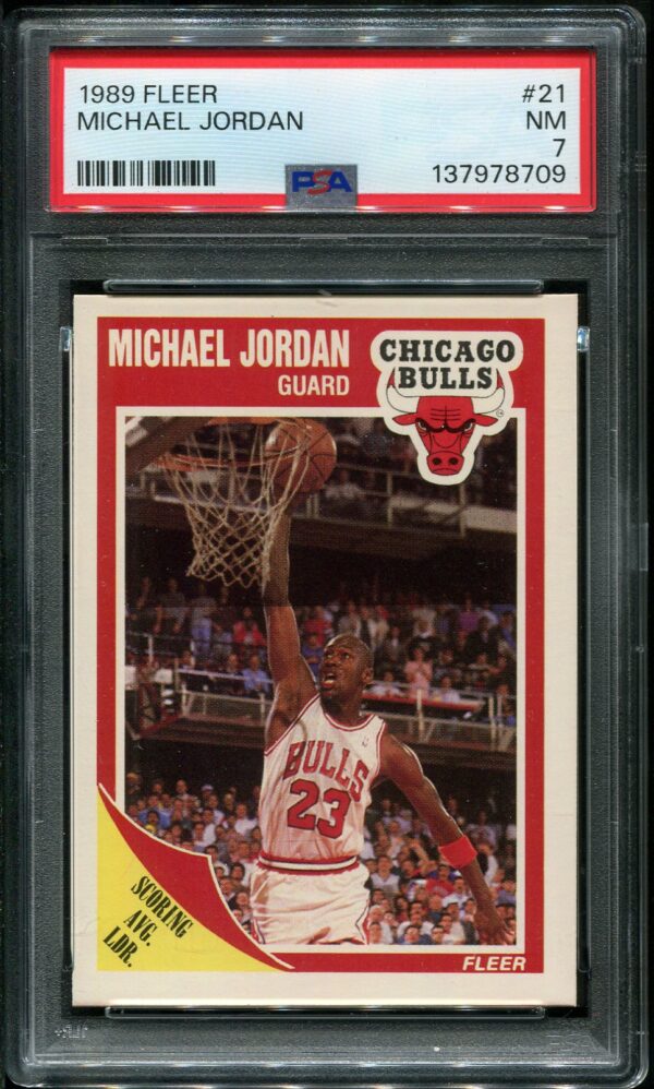 Hall of Famer Michael Jordan's 1989 Fleer #21 PSA 7 basketball card