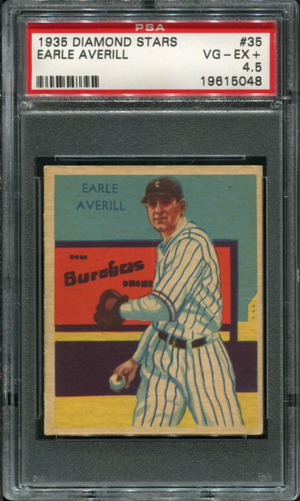 1935 Diamond Stars #35 Earle Averill PSA 4.5 Vintage Baseball Card