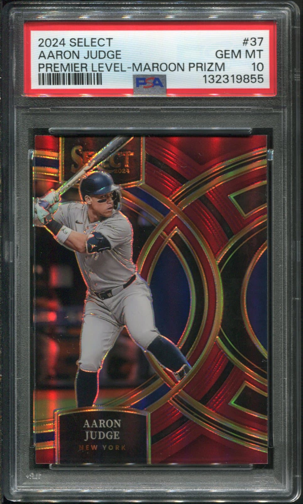 2024 Select #37 Aaron Judge Maroon Prizm PSA 10 Baseball Card