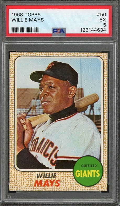 Authentic 1968 Topps #50 Willie Mays PSA 5 Baseball Card