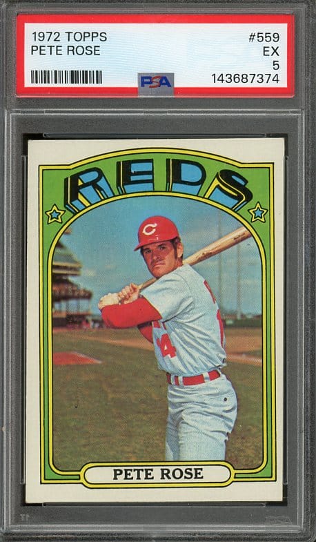 Authentic 1972 Topps #559 Pete Rose PSA 5 Baseball Card