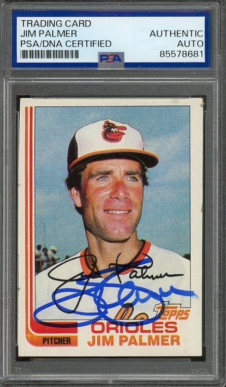 Authentic 1982 Topps #80 Jim Palmer PSA/DNA Autographed Baseball Card