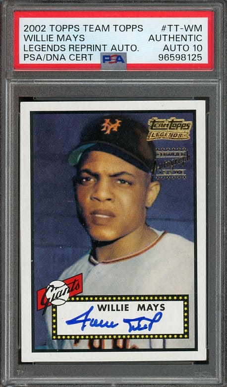 2002 Topps Team Willie Mays Legends Reprint Autograph 10 PSA grade Baseball Card