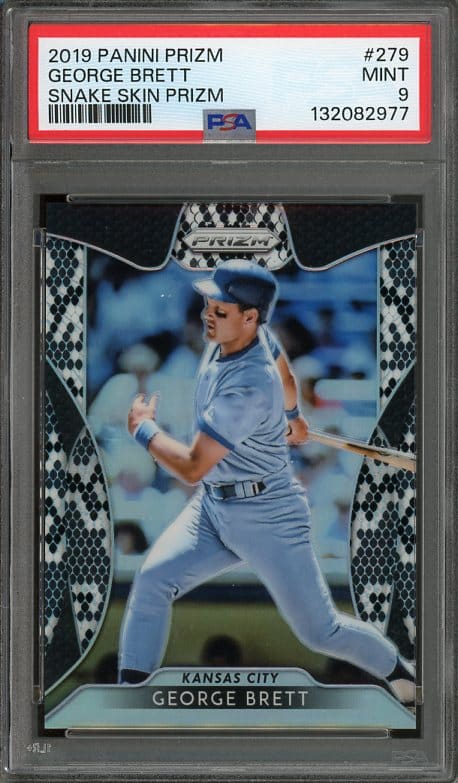 Authentic 2019 Panini Snake Skin Prizm #279 George Brett PSA 9 Baseball Card