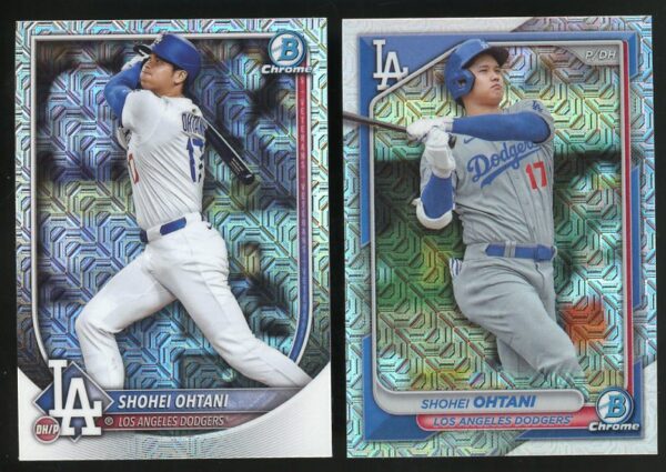 (Lot of 2) 2024 Bowman Chrome Mega Box #33 & 2025 Bowman Chrome Mega Box #17 Shohei Ohtani - NM or better!