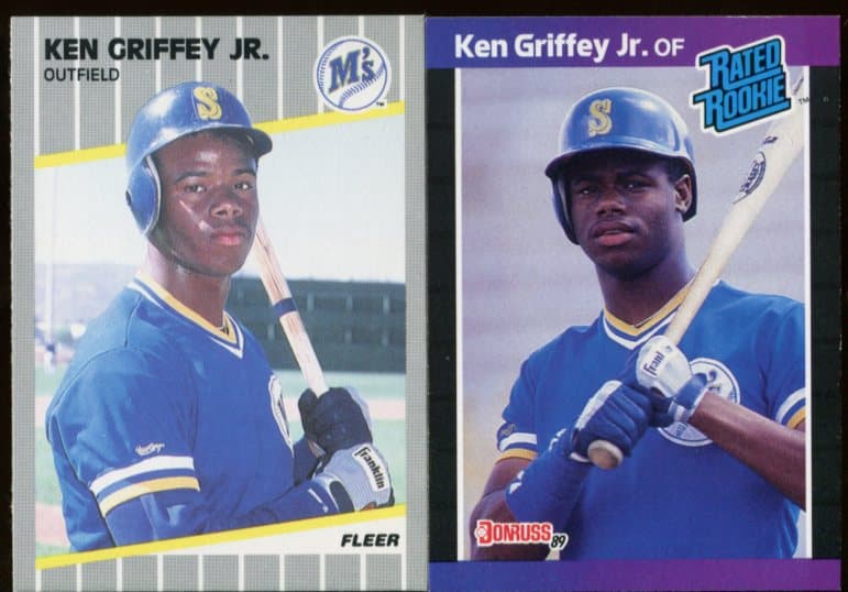 (Lot of 2) 1989 Donruss #33 & 1989 Fleer #548 Ken Griffey, Jr. RC (NM Or Better)
