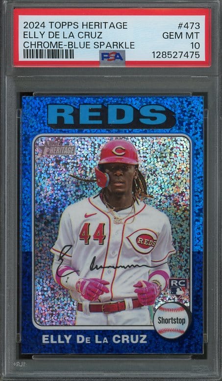 2024 Topps Heritage #473 Elly De La Cruz PSA 10 Rookie Baseball Card - Recently Graded & New PSA Holder