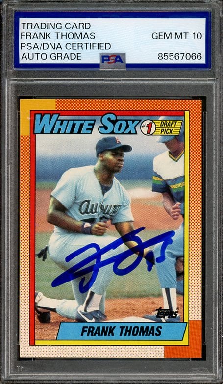 Frank Thomas 1990 Topps Name On Front #414 Rookie PSA GEM MINT 10 autographed Baseball Card