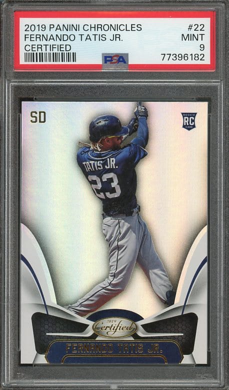 Authentic 2019 Panini Chronicles #22 Fernando Tatis Jr. PSA 9 Rookie Baseball Card - Recently Graded & New PSA Holder