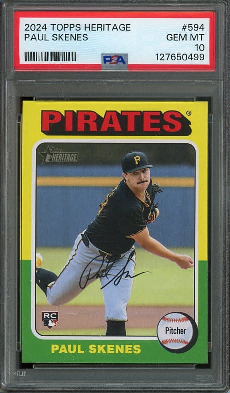 2024 Topps Heritage #594 Paul Skenes PSA 10 Rookie Baseball Card - Recently Graded & New PSA Holder