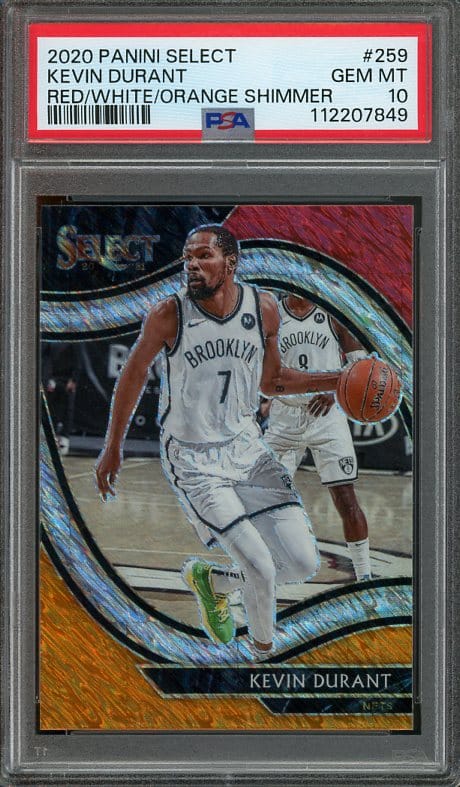 Authentic 2020 Panini Select Shimmer #259 Kevin Durant PSA 10 Basketball Card - Recently Graded & New PSA Holder