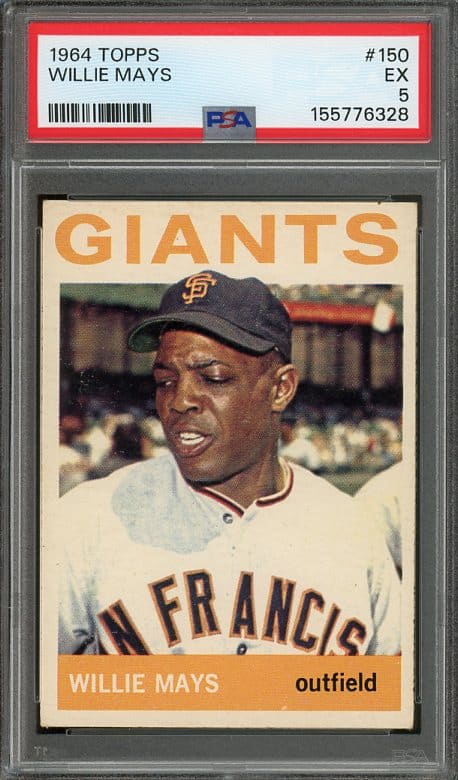 Authentic 1964 Topps #150 Willie Mays PSA 5 Baseball Card - Recently Graded & New PSA Holder