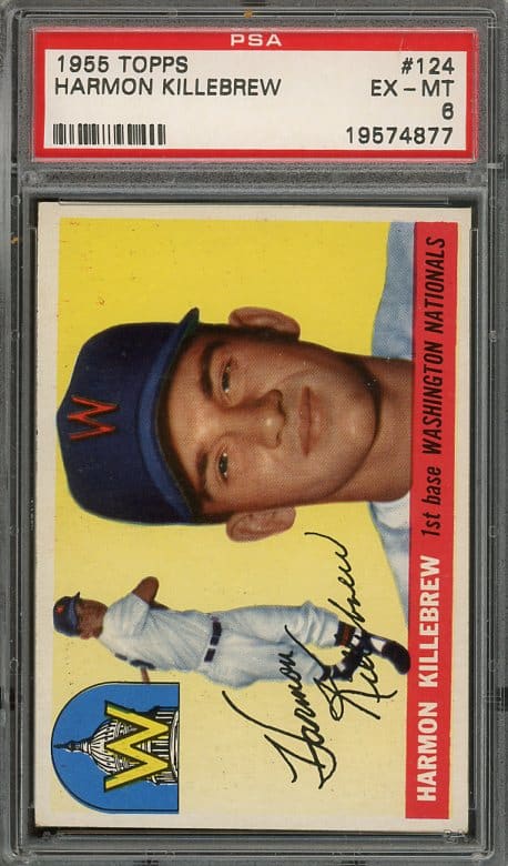 Authentic 1955 Topps #124 Harmon Killebrew PSA 6 Rookie Baseball Card