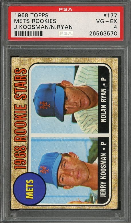 Authentic 1968 Topps #177 Nolan Ryan PSA 4 Rookie Baseball Card - Recently Graded & New PSA Holder