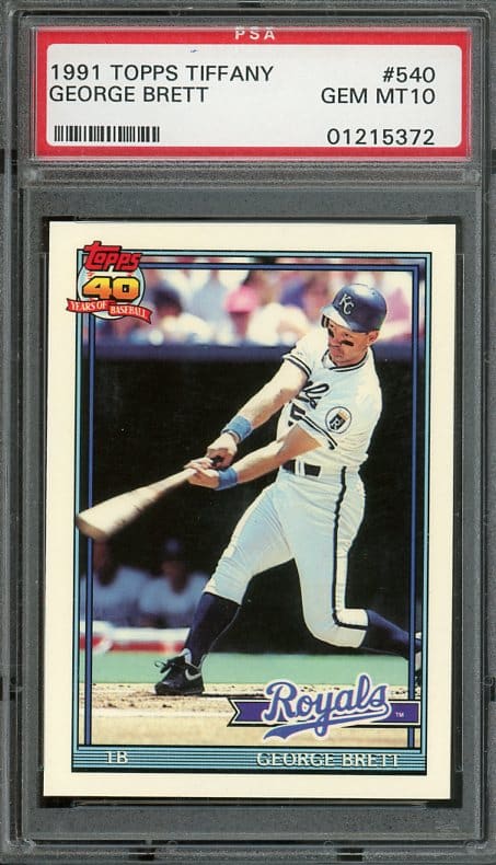 Authentic 1991 Topps Tiffany #540 George Brett PSA GEM MINT 10 Baseball Card