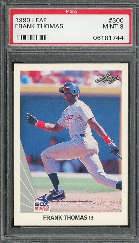 Authentic 1990 Leaf #300 Frank Thomas PSA 9 Rookie Baseball Card - Recently Graded & New PSA Holder