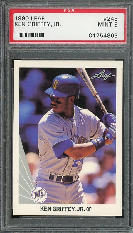 Authentic 1990 Leaf #245 Ken Griffey, Jr. PSA 9 Baseball Card - Recently Graded and New PSA Holder