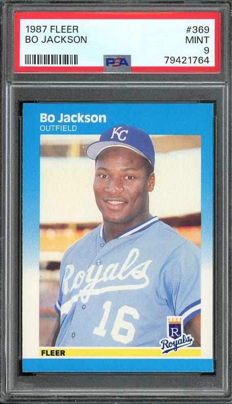 Authentic 1987 Fleer #369 Bo Jackson Rookie PSA 9 Baseball Card - Recently Graded and New PSA Holder