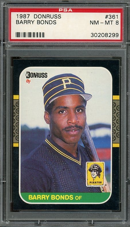 Authentic 1987 Donruss #361 Rookie Barry Bonds PSA 8 Baseball card - Recently Graded & New PSA Holder