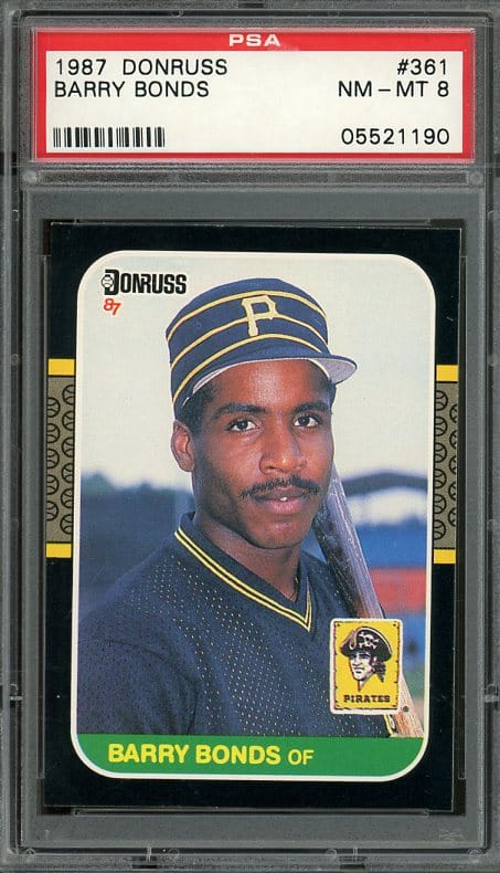 Authentic 1987 Donruss #361 Rookie Barry Bonds PSA 8 Baseball card - Recently Graded & New PSA Holder