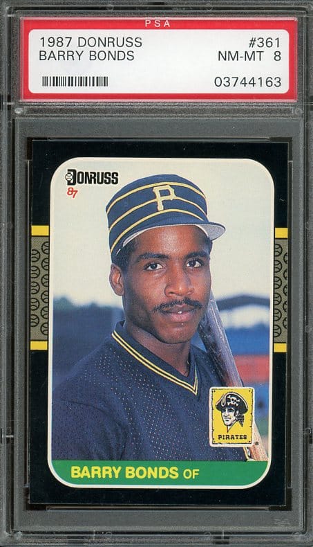 Authentic 1987 Donruss #361 Rookie Barry Bonds PSA 8 Baseball card - Recently Graded & New PSA Holder