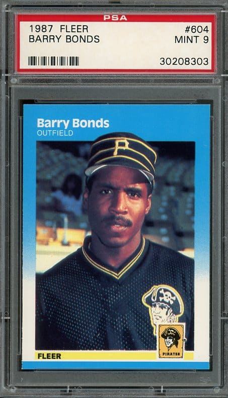 Authentic 1987 Fleer #604 Barry Bonds PSA 9 Baseball Card - Recently Graded & New PSA Holder